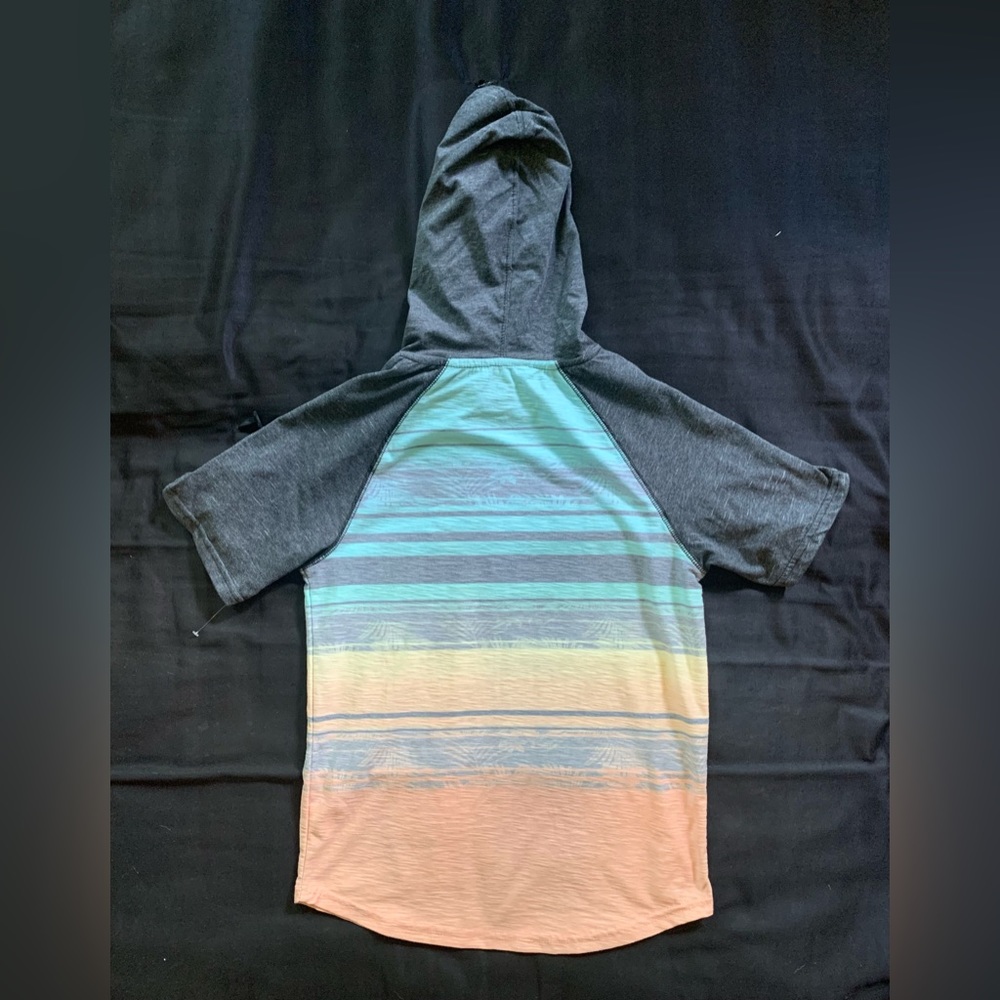 Rustic Blue kids Sunset T-shirt with a hood